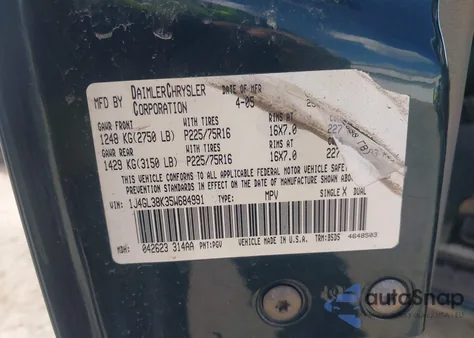 2005 Jeep Liberty Renegade из США, поврежденный, VIN 1J4GL38K35W684991